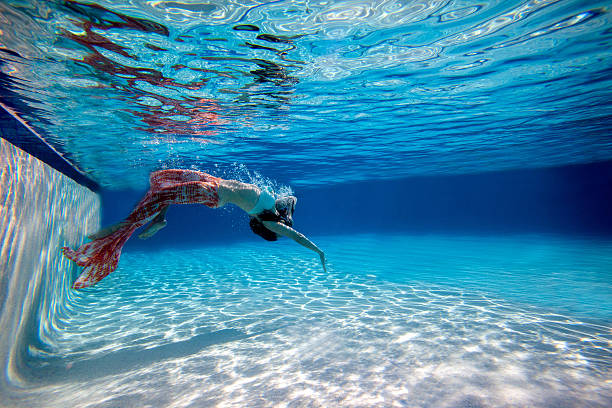 istock Young Woman posing underwater in a pool 463682151