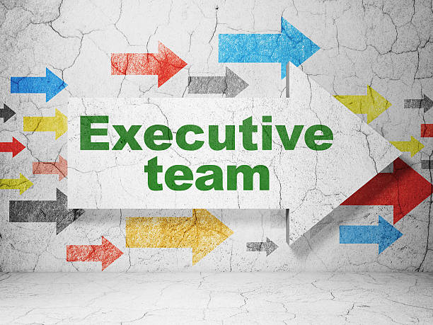 istock Business concept: arrow with Executive Team on grunge wall background 463684061
