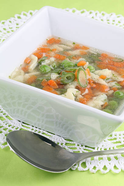 istock Chicken soup with vegetables 463697415
