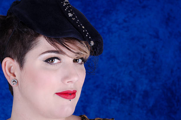 istock Smiling woman in vintage hat. 463701529