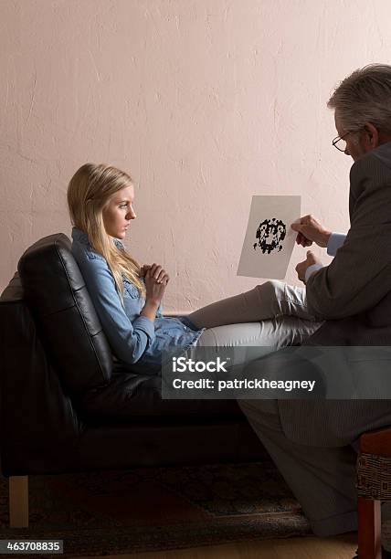 Therapist Giving Rorschach Test Stock Photo - Download Image Now - 20-29 Years, Adult, Adults Only