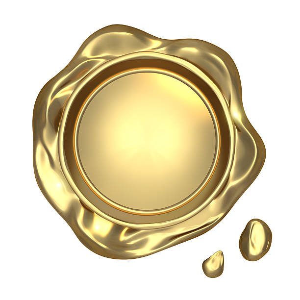 istock Close-up image of golden seal wax 463729253