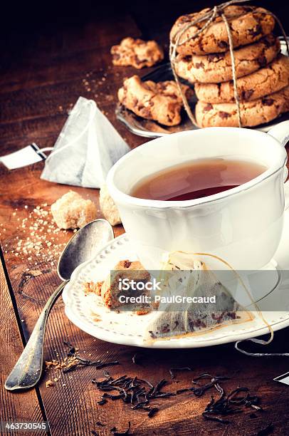 Black Tea And Cookies Stock Photo - Download Image Now - Cookie, Dried Tea Leaves, British Culture