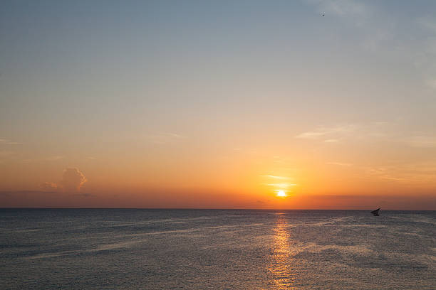 Stunning red sunset over the african sea