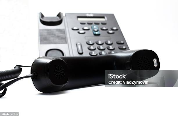 Black Handset And A Phone Stock Photo - Download Image Now - Black Color, Business, Communication