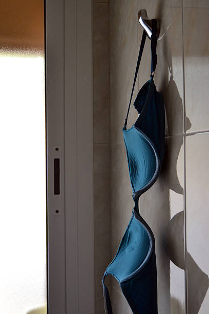 istock Bra hanging on the bathroom wall 463740777