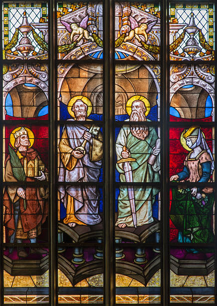 istock Antwerp - Windowpane of apostle Peter and Paul 463741865