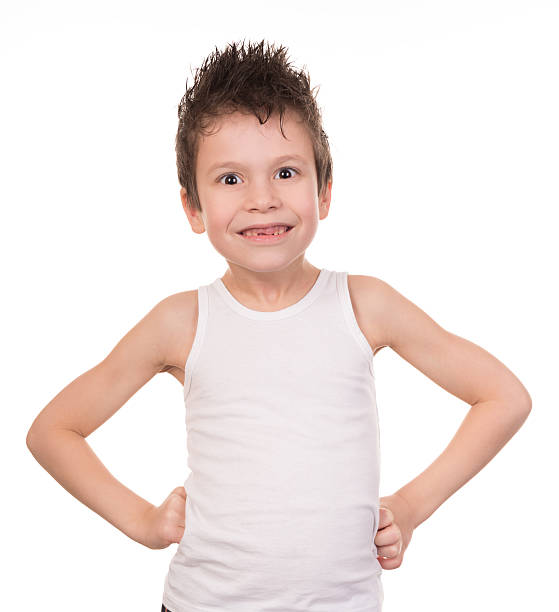 istock wet hair boy with emotion on white 463743943