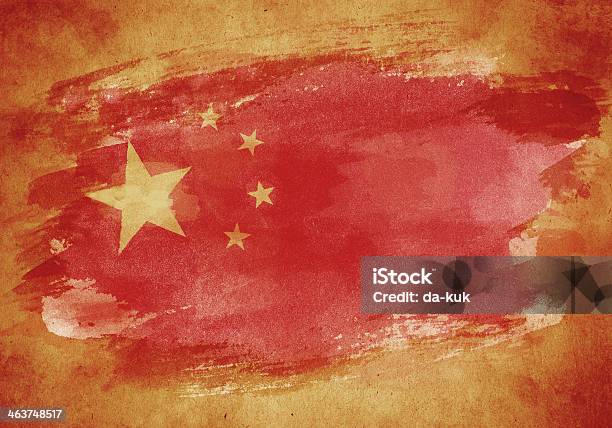 Grunge Flagge Von China Stock Vektor Art und mehr Bilder von Alt - Alt, Altertümlich, Bildhintergrund