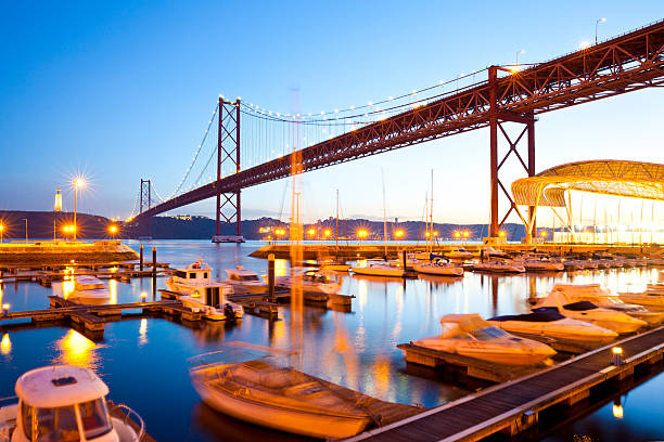 Lisbon, April 25th Bridge. Long exposure at night.