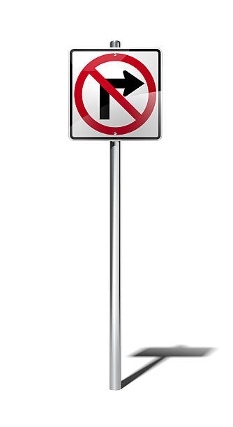 istock No right turn sign (USA) with clipping path 463750075