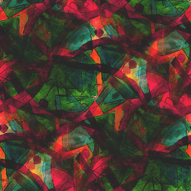 istock art avant-garde background hand green, red paint seamless wallpa 463771315