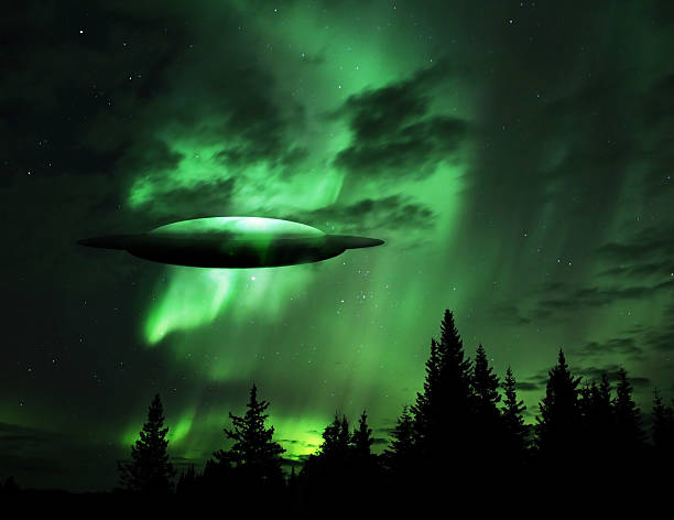 istock UFO rising out of the clouds 463782391