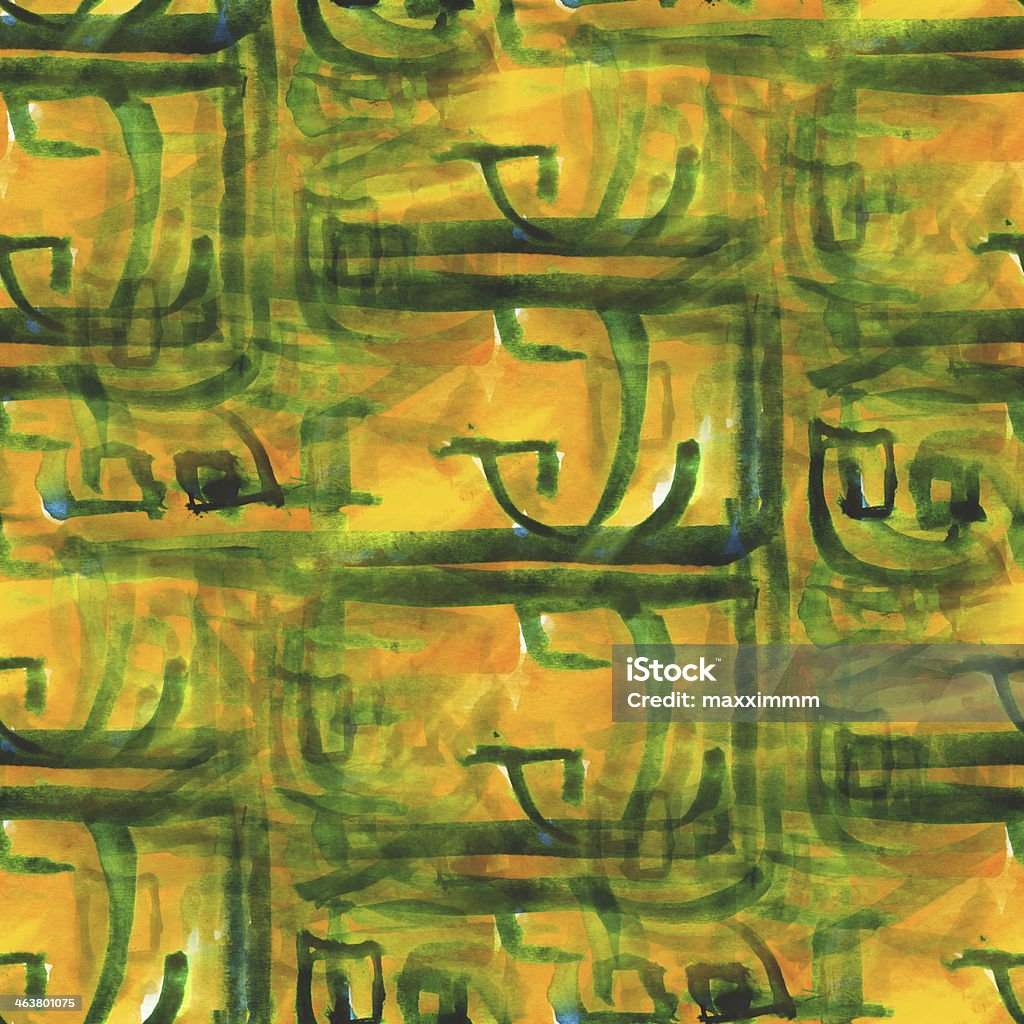 Arte vanguardista de pintura de la mano de fondo sin costuras amarillo, verde wal - Ilustración de stock de Abstracto libre de derechos
