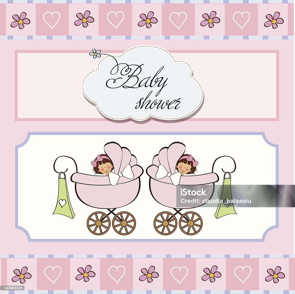 baby twins shower card Accuracy stock vector