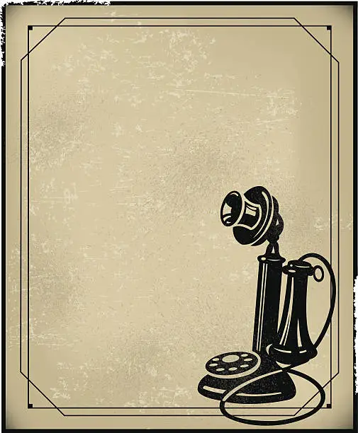 Vector illustration of Candle Stick Phone - Retro Communications Background