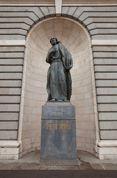 istock St. Peter statue of Almudena Cathedral. Madrid, Spain 463809007