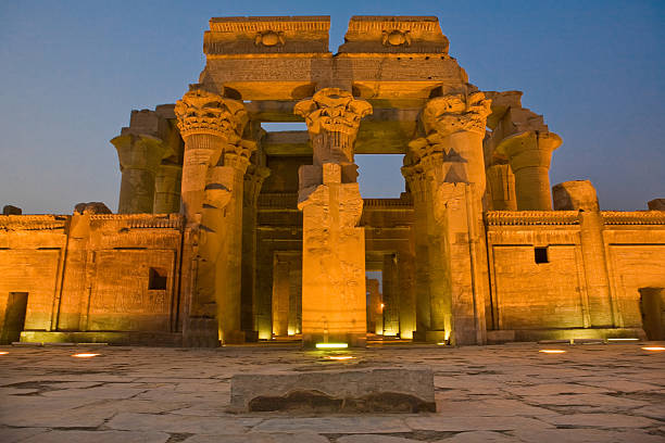 istock Facade of Kom Ombo Temple by night 463809857