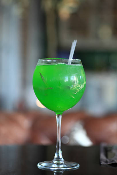 istock Glass of cold green lemonade 463811363