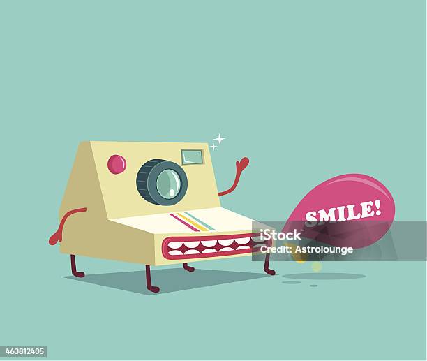 Smile Stock Illustration - Download Image Now - Anthropomorphic Smiley Face, Camera - Photographic Equipment, Cartoon