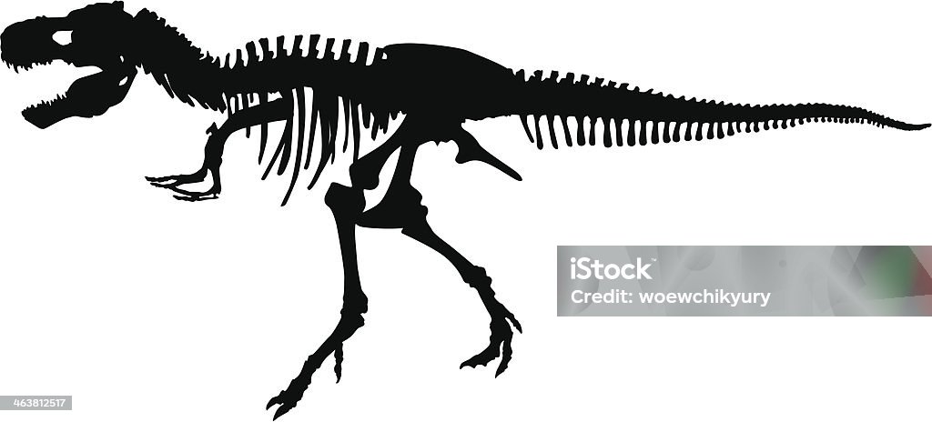 dinosaur skeleton vector silhouette remains of a Tyrannosaurus Rex Tyrannosaurus Rex stock vector