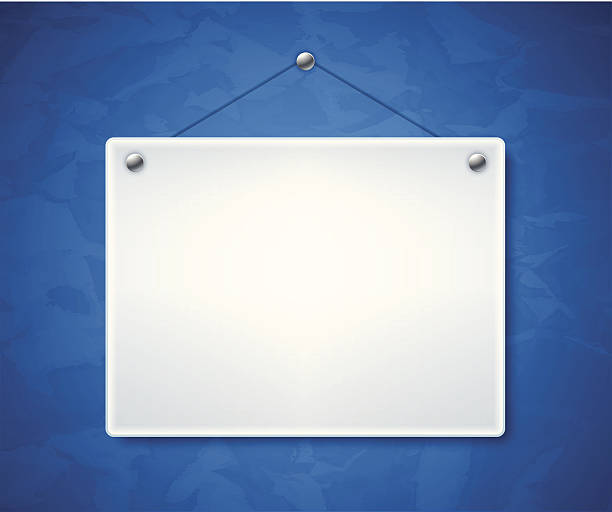 Blank White Sign Blank white sign with textured background. EPS 10 file. Transparency effects used on highlight elements. hanging signboard stock illustrations