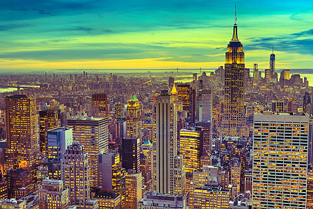 istock Manhattan during sunset, New York City 463813015