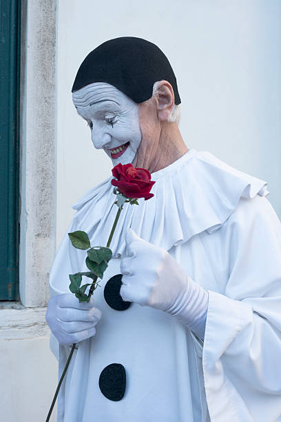istock Pierrot with Red Rose 2013 Carnival, Venice, Italy 463813395