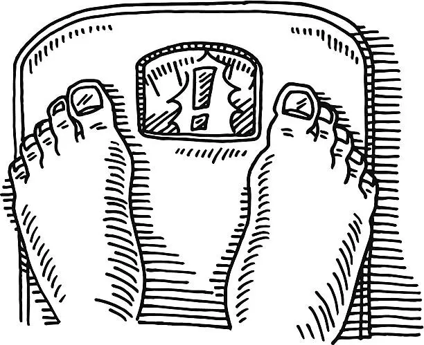 Vector illustration of Overweight Feet Scale Drawing