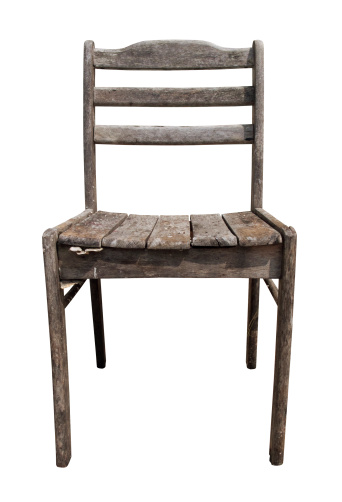 An old wooden chair. Clipping path included.