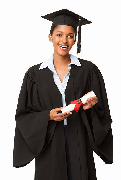 istock Female Student Holding Degree - Isolated 463815139