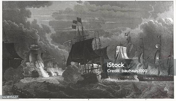 Engraving Naval Battle Stock Illustration - Download Image Now - Planning, Warship, 19th Century