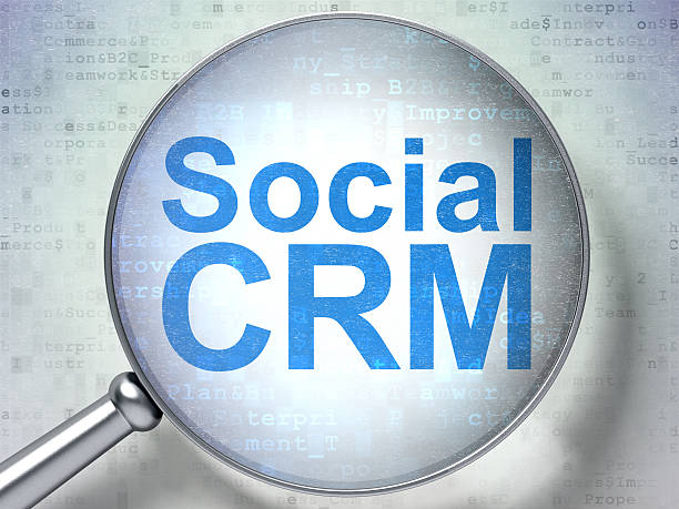 istock Finance concept: Social CRM with optical glass 463815543