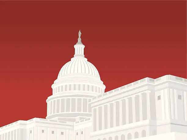 Vector illustration of Capitol Building