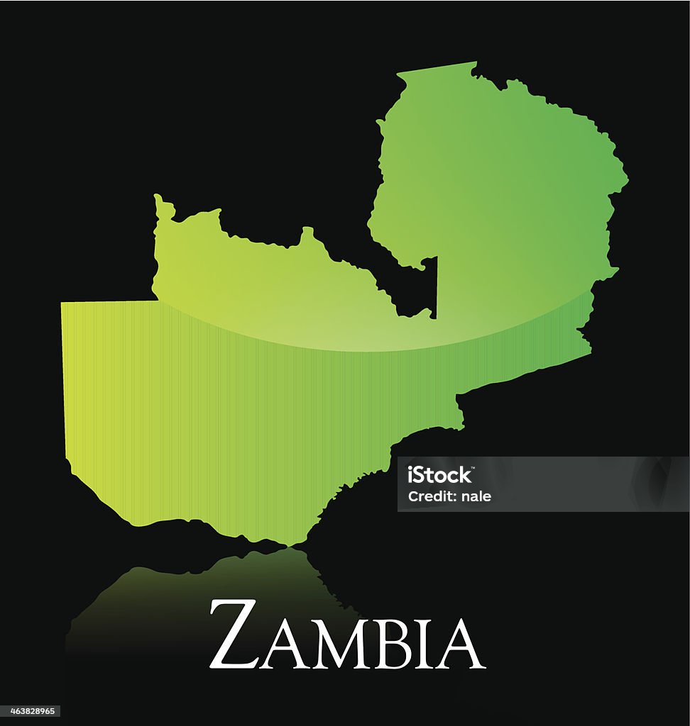 Zambia verde brillante mappa - arte vettoriale royalty-free di Africa