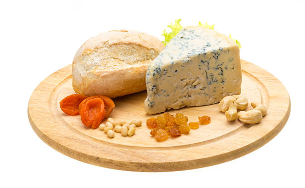 tranche de fromage bleu - appetizer bread breakfast cashew photos et images de collection