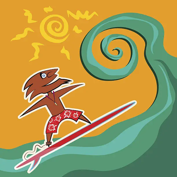 Vector illustration of Surf Rider