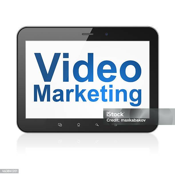 Business Concept Video Marketing On Tablet Pc Computer Stock Photo - Download Image Now