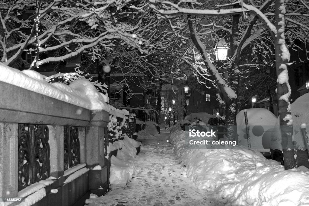 Boston Inverno - Foto stock royalty-free di Acciottolato