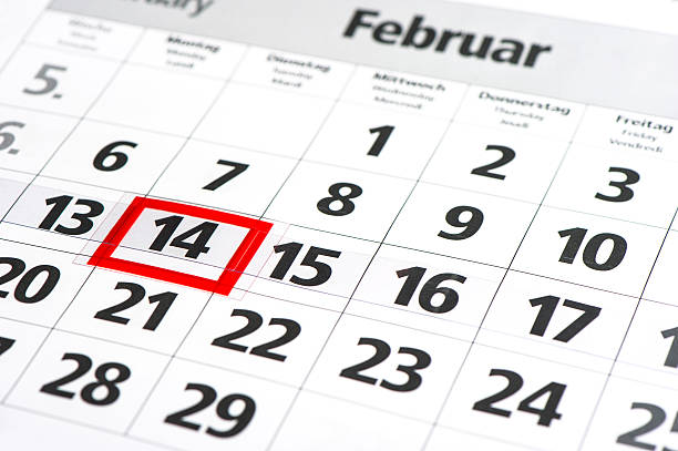istock calendar with red mark on 14 February 463866623