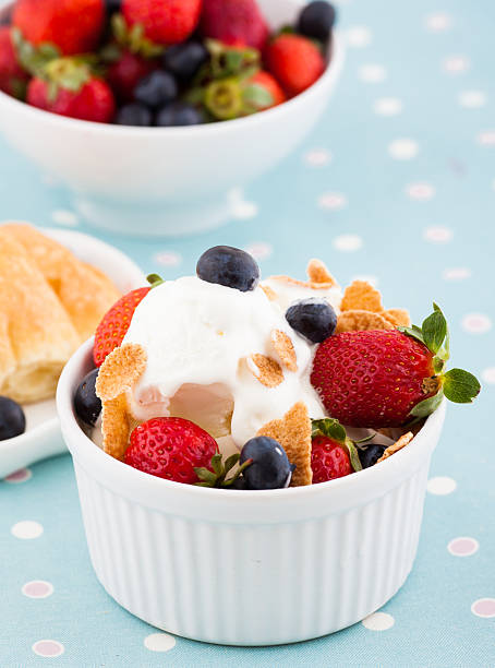 ice cream and berry fruit