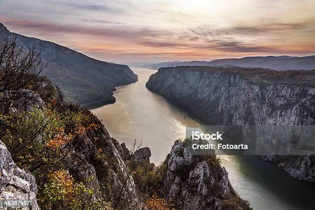Gorges Of The Danube Stock Photo - Download Image Now - Aerial View, Balkans, Blue