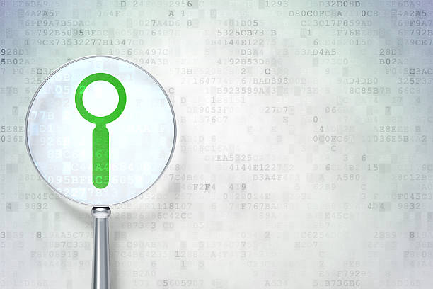 istock Web design concept:  Search with optical glass on digital background 463874907
