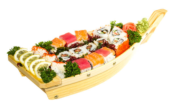 istock Set of sushi and rolls 463933203