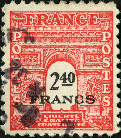 Arc de Triumph, Paris, on a French stamp