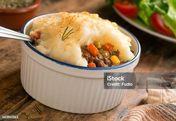 Bowl Of Shepherds Pie On The Dinner Table Stock Photo - Download Image Now - Savory Pie, Shepherd, Casserole