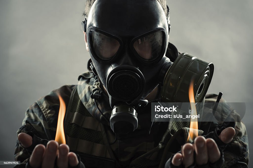 man of the post nuclear future Accidents and Disasters Stock Photo
