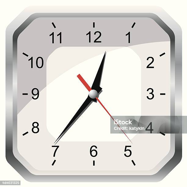 Wall Clock Vector Illustration Stock Illustration - Download Image Now - 12 O'Clock, Black Color, Chrome