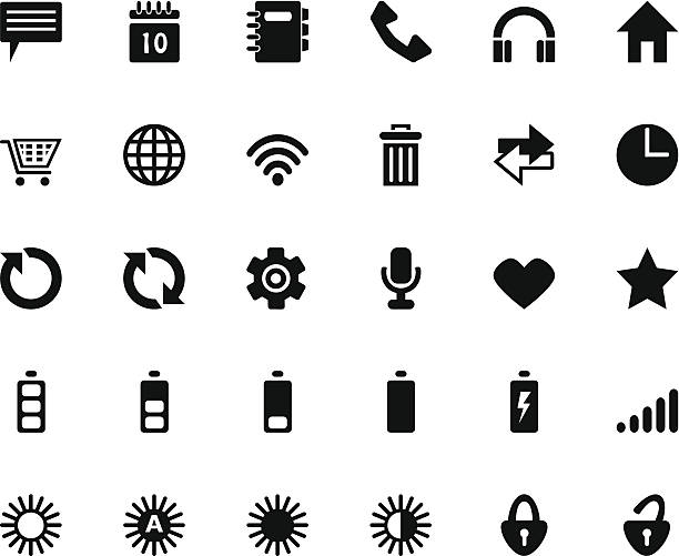 Icon set vector art illustration