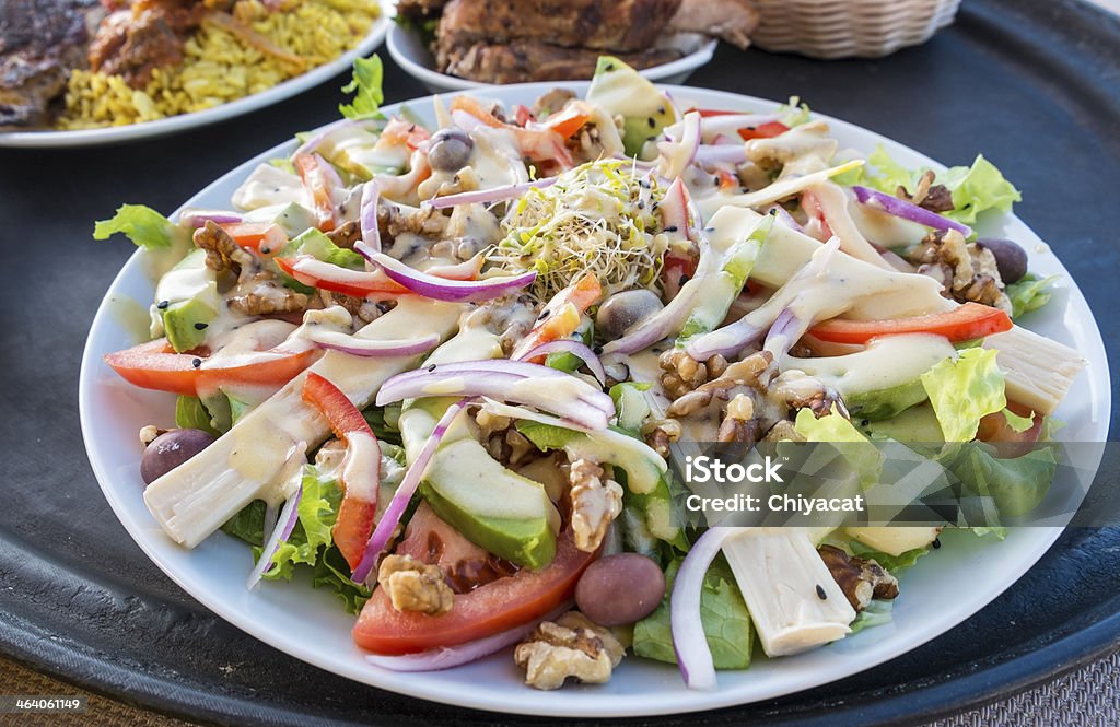 Avocado and Hearts of Palm Salad A big plateful of salad. Palm Heart Stock Photo